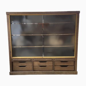 Vintage Oak Display Case, 1950s