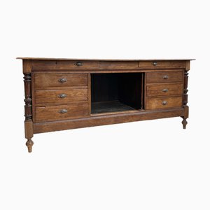 Drapery Oak Counter, 1900s