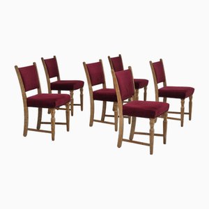 Danish Dinning Chairs in Oak Wood, 1970s, Set of 6