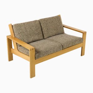 Mid-Century Oak 2-Seater Sofa