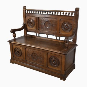 Landing Chest Bank aus Nussholz, 1920