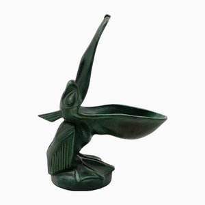 Art Deco Pelican Bronze Cigar Ashtray, 1920