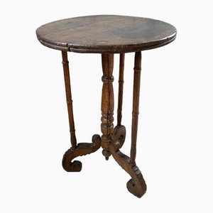 Antique Oak Pedestal Console Table, 1890s