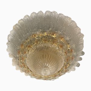 Grand Hotel Venetian Murano Glass Light Flower Flushmount, 1970s