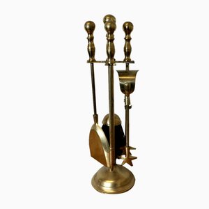 Brass Fireside Companion Set, 1930s, Set of 5