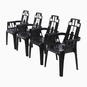 Chaises Boston par Pierre Paulin pour Henry Massonnet, France, 1980s, Set de 4