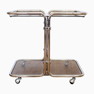 Glass and Chromed Metal Trolley, 1970s