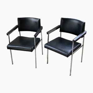 Chrome Office Armchairs, 1970s, Set of 2