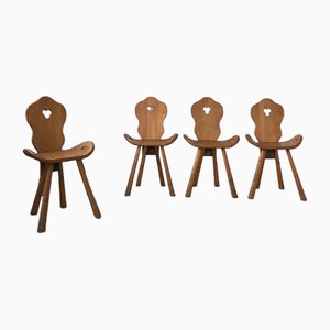 Oak Mountain Chalet Chairs, 1950s, Set of 4
