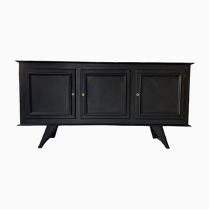 Brutalistisches schwarzes Sideboard, 1960er