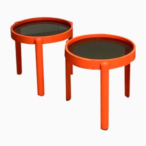 Italian Circular Side Tables by Porada Arredi Cabiate, Set of 2