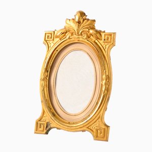 Antique Embossed Brass Picture Frame, 1920s