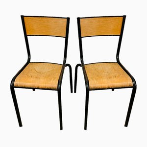 Set of Vintage School Chairs from the Mullca, France, 1950s