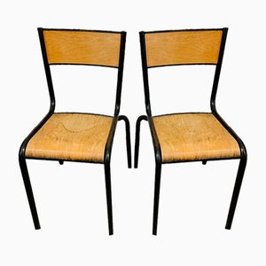 Vintage School Chairs from the Mullca, France, 1950s, Set of 2