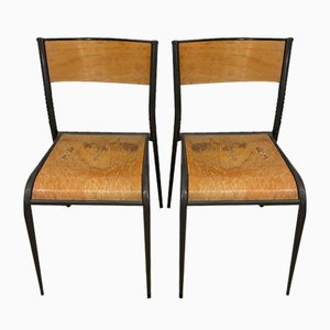 Set of Vintage School Chairs from the Mullca, France, 1950s