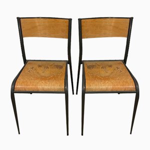 Vintage School Chairs from the Mullca, France, 1950s, Set of 2