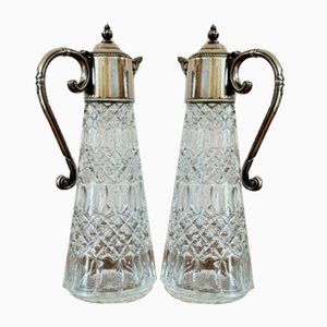 Antique Edwardian Silver-Plated Claret Jugs, 1900, Set of 2