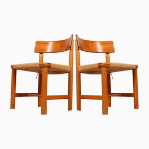 Chaises de Salle à Manger en Pin et Cordelette attribuées à Rainer Daumiller, 1970s, Set de 2