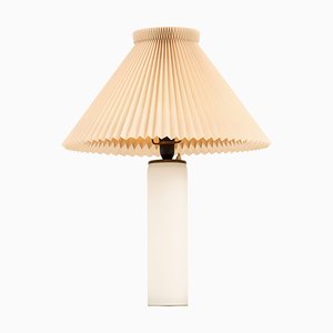 Table Lamp in Brass and Frosted Glass attributed to Uno and Östen Kristiansson, 1960s