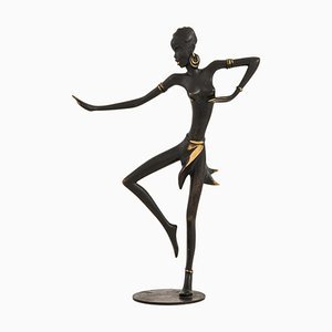 Tanzende Frauen Skulptur aus Messing, Walter Bosse zugeschrieben, 1950er