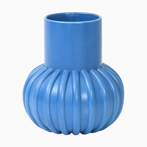 Blaue Keramikvase, 1960er