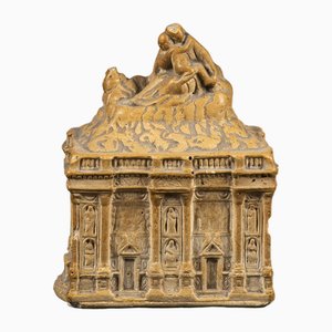 Skulptur aus dem frühen 19. Jahrhundert, die das Heilige Haus von Loreto in Scagliola . darstellt