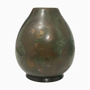 Paul Haustein zugeschriebene Art Deco Vase aus Bronze für WMF, 1920er