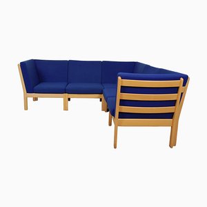 Ge-280 Modular Sofa in Blue Fabric by Hans Wegner, 2000s, Set of 5