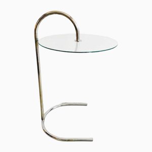 Table d'Appoint en Verre et Chrome par Tord Björklund pour Ikea, 1980s