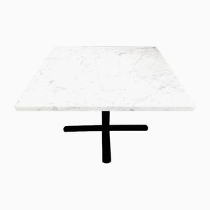 Tavolino vintage in marmo bianco, anni '90