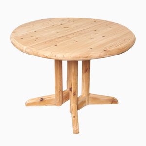Round Extendable Dining Table in Pine attributed to Rainer Daumiller, Denmark, 1970s