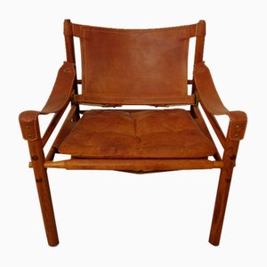 Sirocco Safari Chair aus Palisander & Leder von Arne Norell, Schweden, 1960er