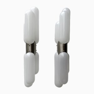 Italian Torpedo Murano Glass Sconces attributed to Mazzega, 1970s, Set of 2