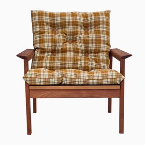 Danish Lounge Chair in Teak & Wool, 1970s