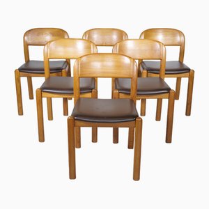 Mid-Century Armlehnstuhl aus Teak & Leder von Holstebro, 1970er, 6er Set