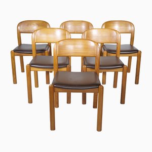 Mid-Century Teak and Leather Armchair from Holstebro, 1970s, Set of 6
