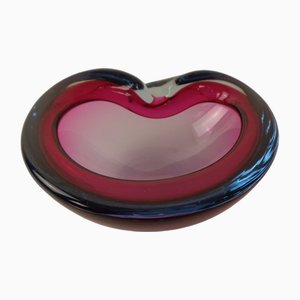 Sommerso Murano Glass Ashtray, Italy, 1960s