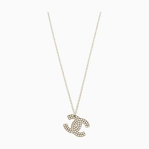 Punching CC Mark Plate Necklace in Silver from Chanel, 2003