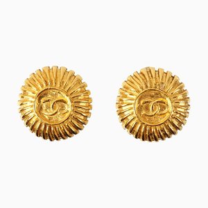 Round CC Mark Earrings from Chanel, Set of 2