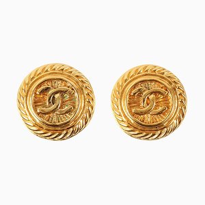 Round Edge Design Cc Mark Earrings from Chanel, 1993, Set of 2