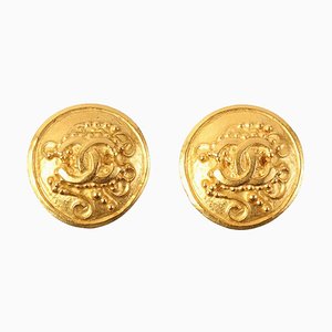 Round Design CC Mark Earrings from Chanel, 1996, Set of 2