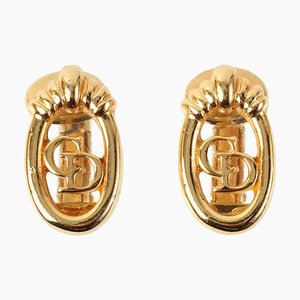 Oval Logo Cut-Out Earrings by Christian Dior, Set of 2