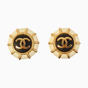 Boucles d'Oreilles Rondes Design CC Mark de Chanel, 1995, Set de 2