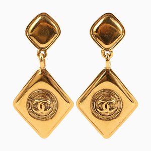 Diamond Shaped CC Mark Swing Earrings from Chanel, Set of 2