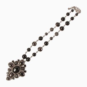 Pearl Bijoux Rhinestone Design Necklace in Black from Chanel