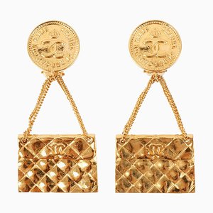 Boucles d'Oreilles Swing Matelasse Stitch Bag de Chanel, 1991, Set de 2