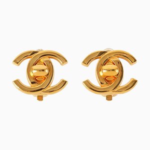 Turn-Lock Earrings from Chanel, 1995, Set of 2