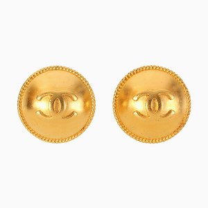 Round Dome Design CC Mark Earrings from Chanel, 1995, Set of 2