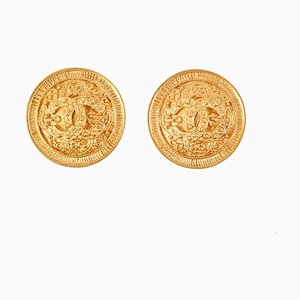 Round Dotted CC Mark Earrings from Chanel, 1994, Set of 2