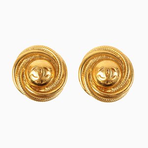 Round Edge Design CC Mark Earrings from Chanel, 1997, Set of 2